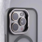 Luxury Alloy Lens Bracket Matte Bumper Wireless Charging Case for iPhone 1