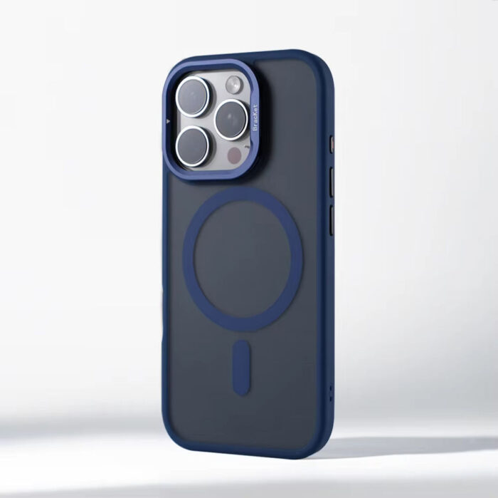 Luxury Alloy Lens Bracket Matte Bumper Wireless Charging Case for iPhone 4