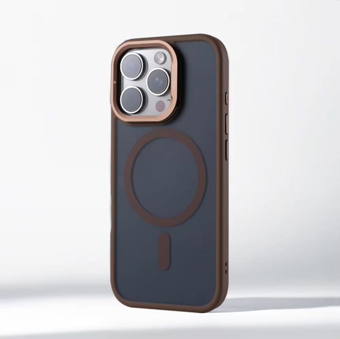 Luxury Alloy Lens Bracket Matte Bumper Wireless Charging Case for iPhone 5