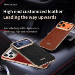 Luxury  Magnetic Case for Iphoe 17 Pro Max Phone Shockproof TPU+PU with Anti-Slip Edge Oil Wax Leather Design