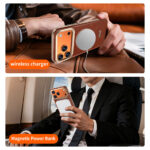 Luxury  Magnetic Case for Iphoe 17 Pro Max Phone Shockproof TPU+PU with Anti-Slip Edge Oil Wax Leather Design 3