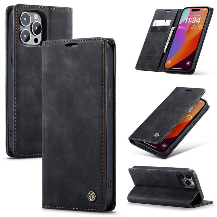 Premium Leather Wallet Case with Multi-Card Slots for iPhone