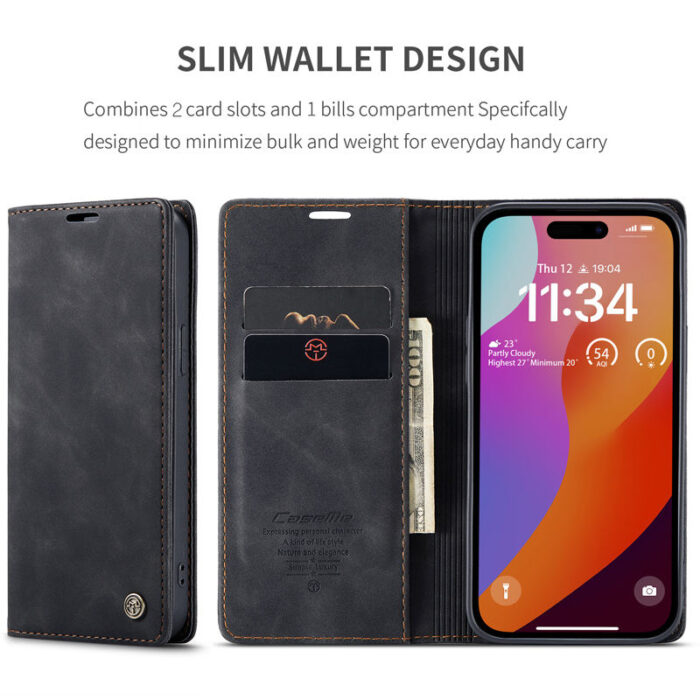 Premium Leather Wallet Case with Multi-Card Slots for iPhone 1