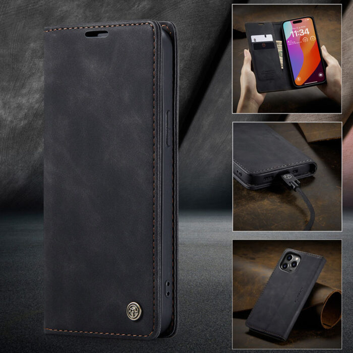 Premium Leather Wallet Case with Multi-Card Slots for iPhone 5